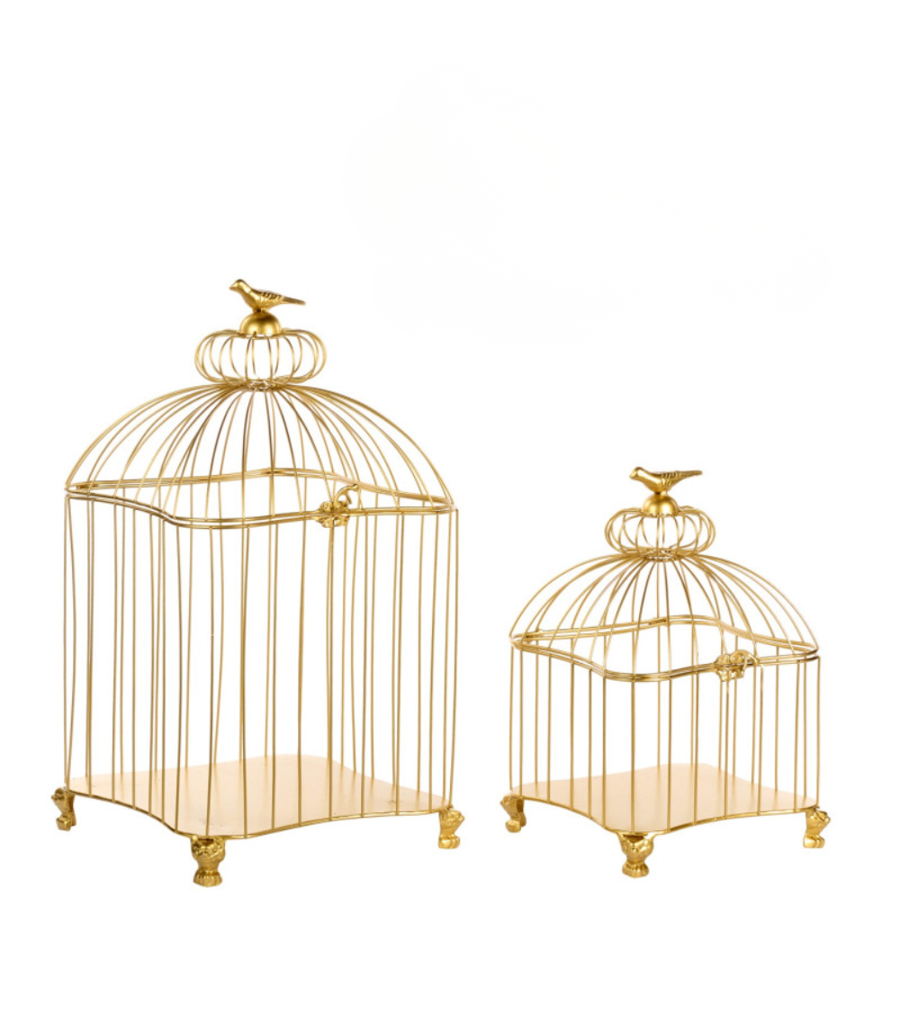 Deko Vogelkäfig Gold 2er Set