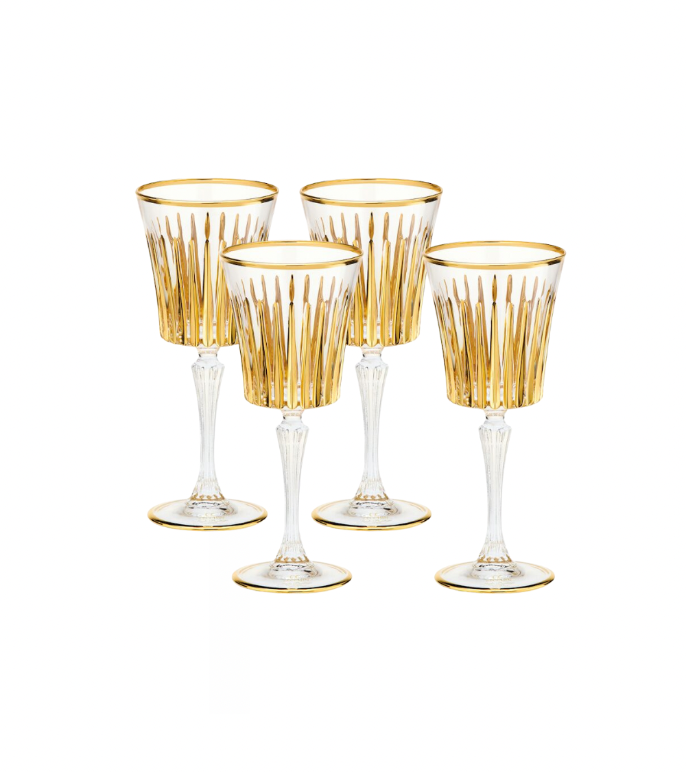 Kristall Weingläser Gold 4er Set