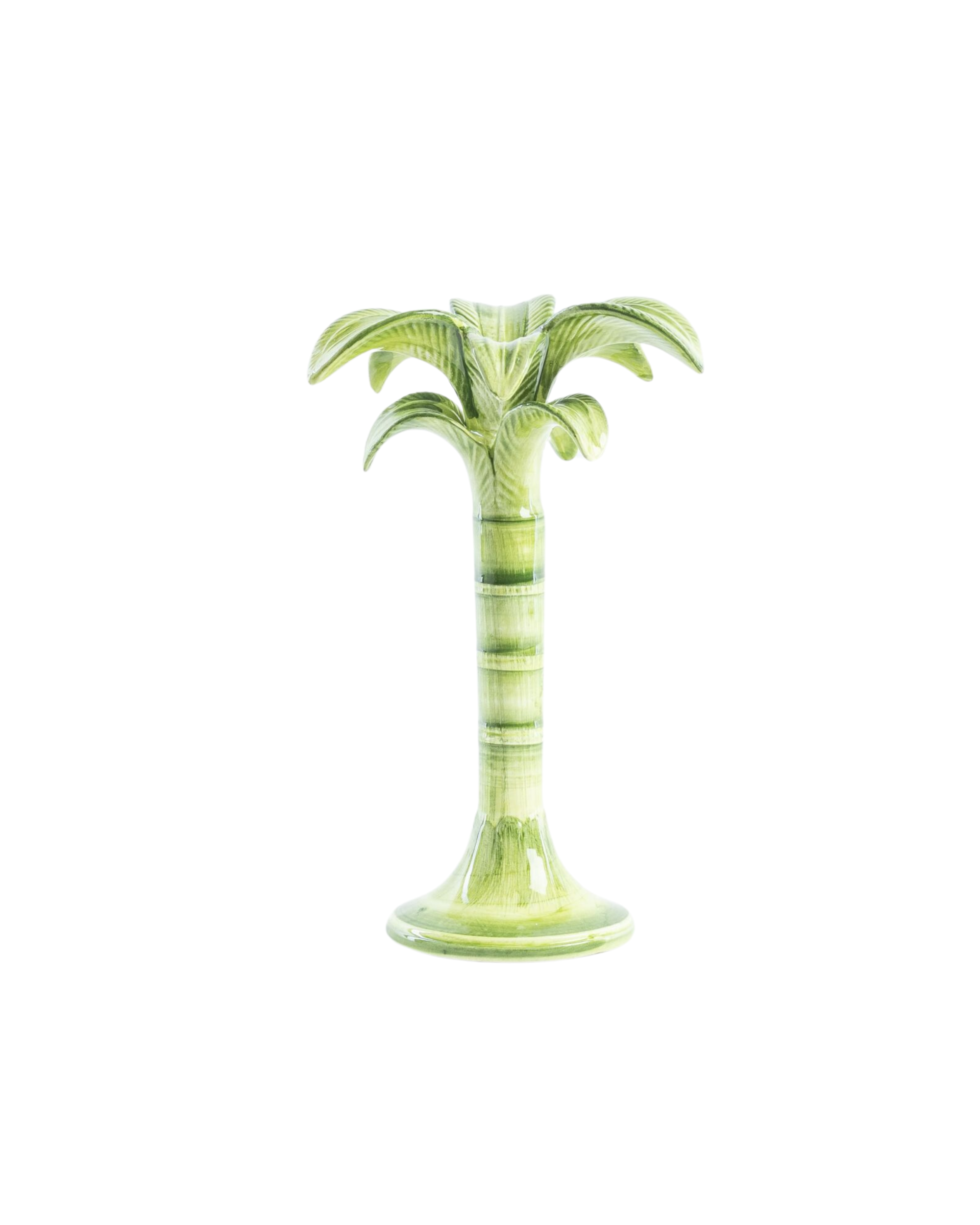 Kerzenhalter Palme Keramik Grün 25 cm