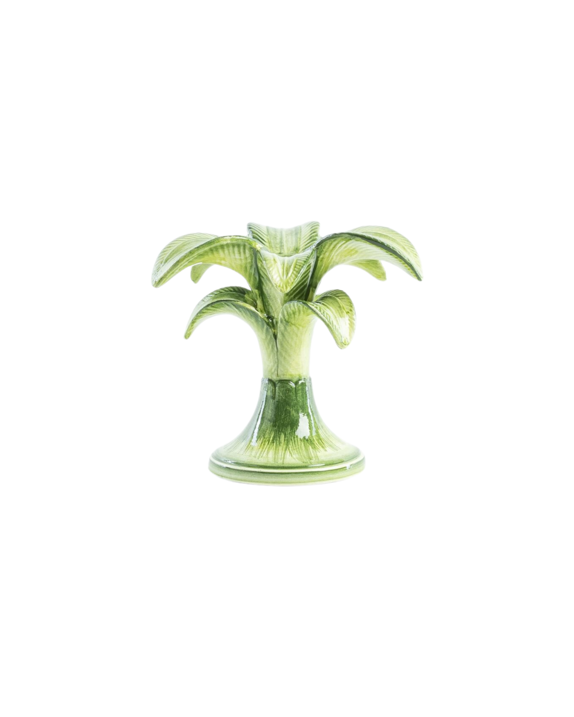 Kerzenhalter Palme Keramik Grün 20 cm