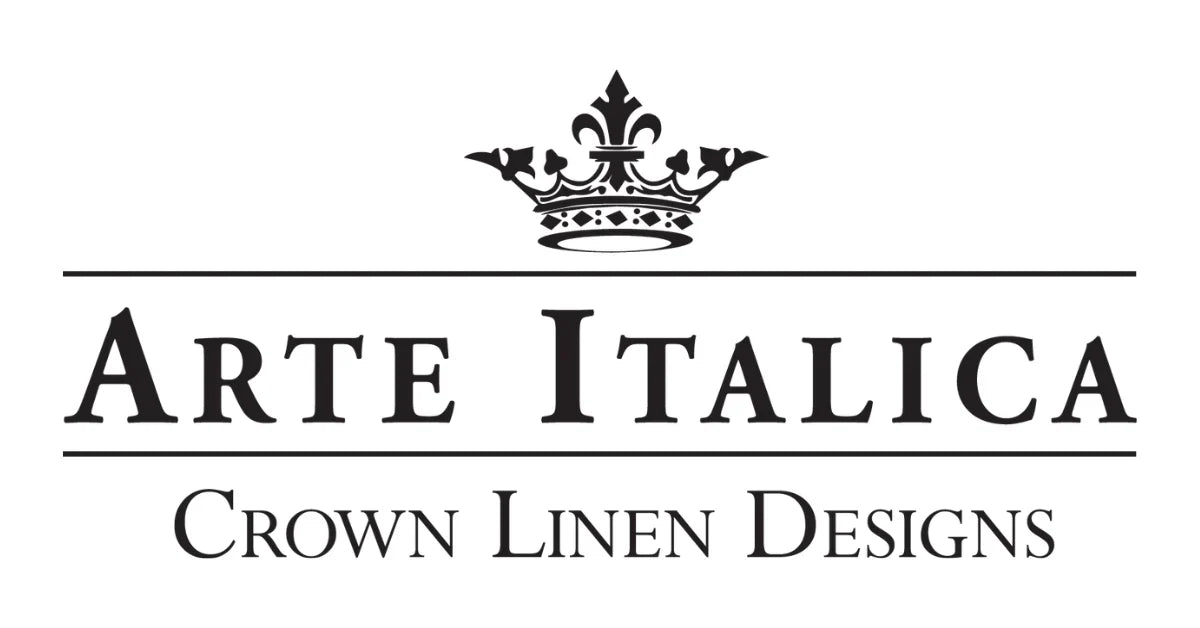 Arte Italica und Crown Linen Designs Logo - Handgefertigte italienische Keramik und luxuriöses Leinen bei Table Desires