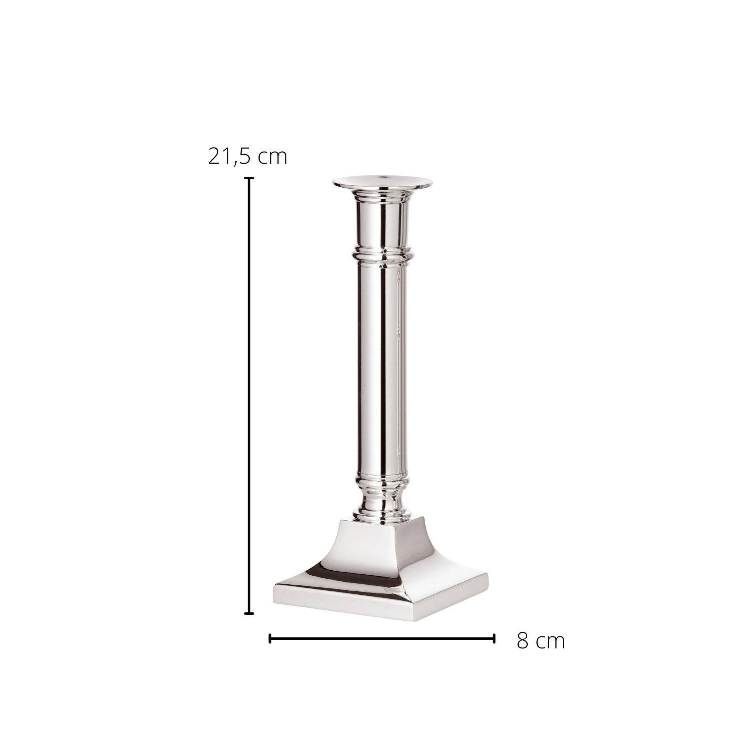 Versilberter Kerzenständer Kent Höhe 21 cm
