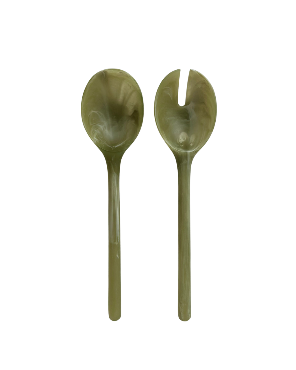 Salatbesteck Olivgrün, 2er Set