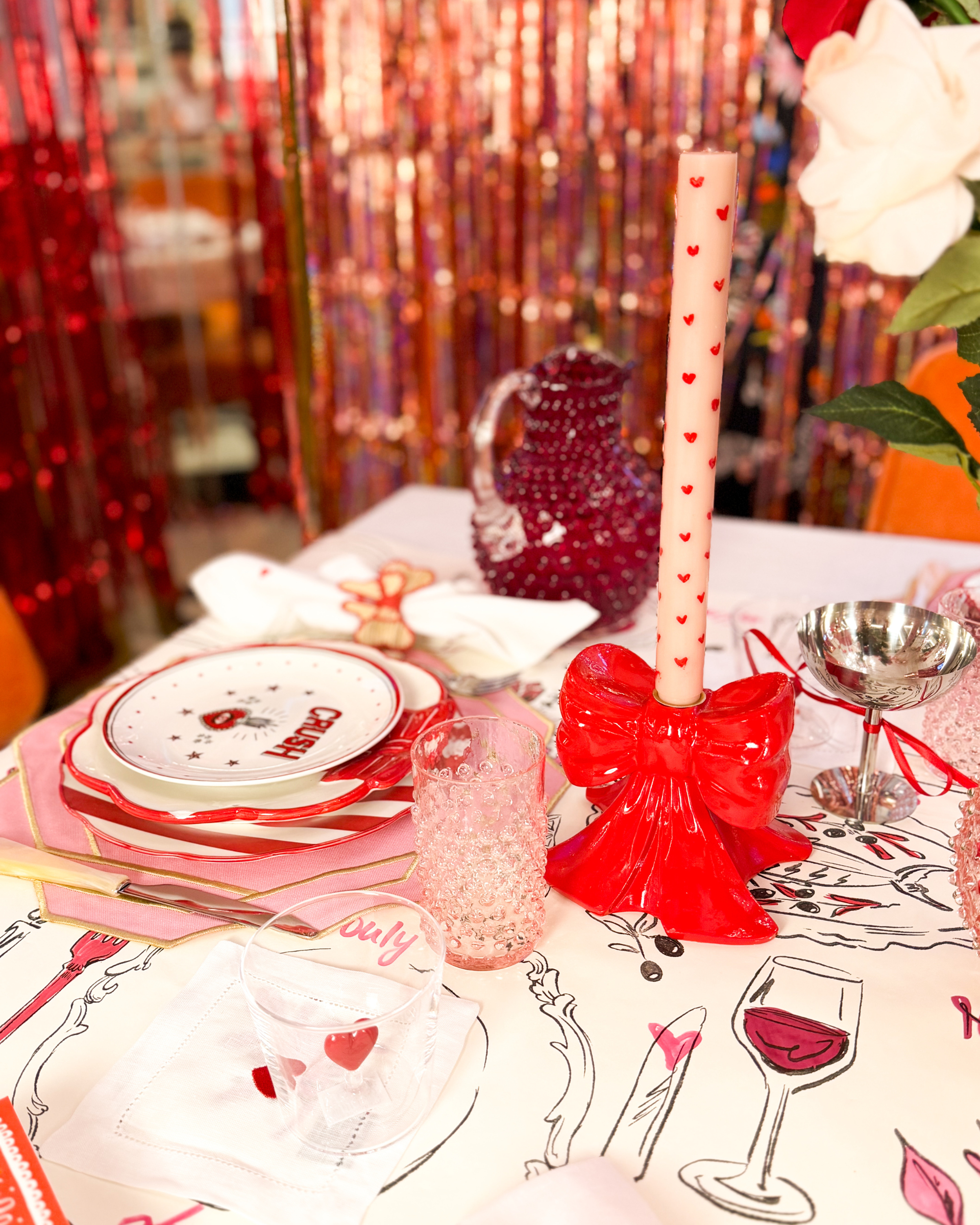 Bow Kerzenständer Rot