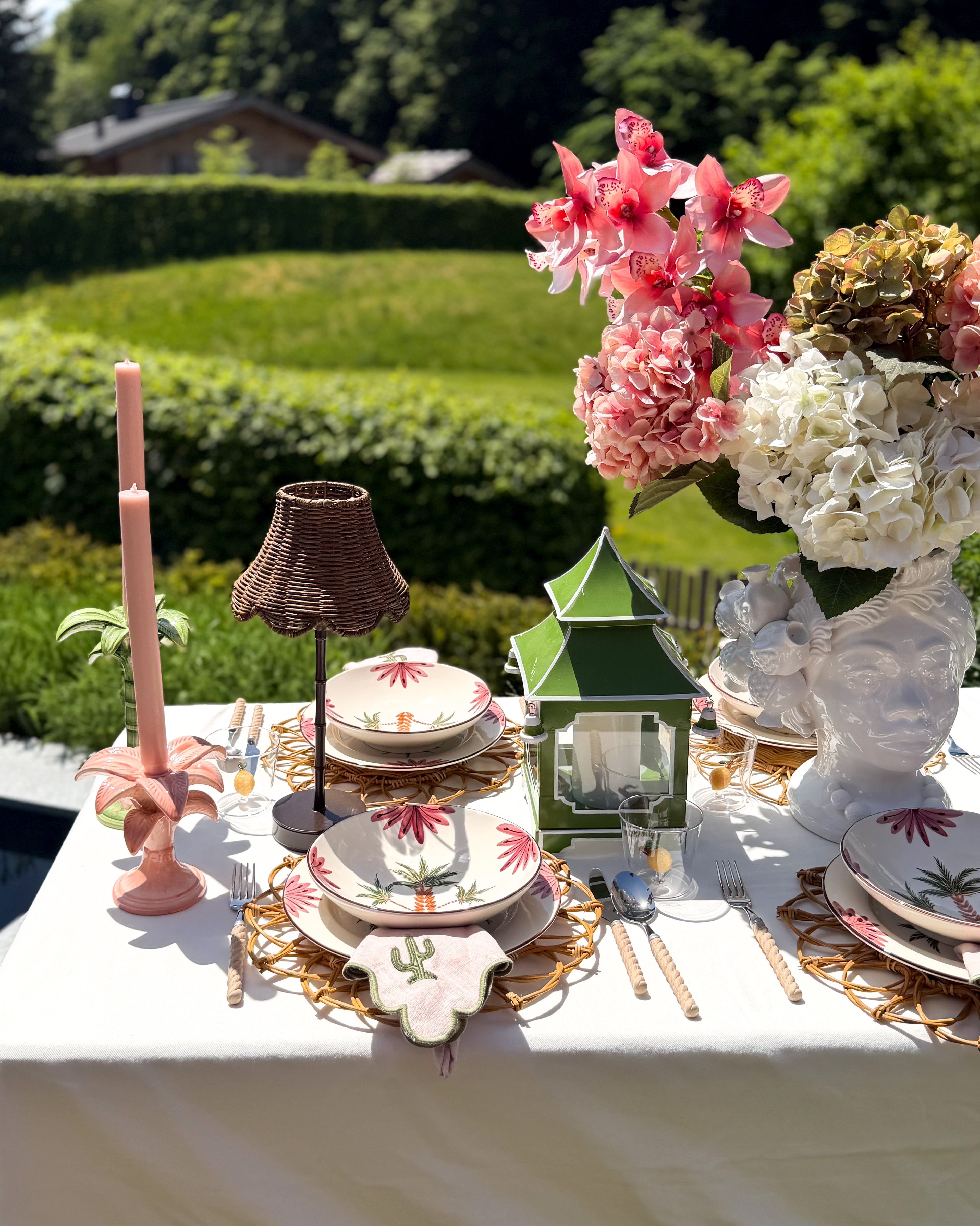 Rattan Tischset Twist Blume, 2er Set