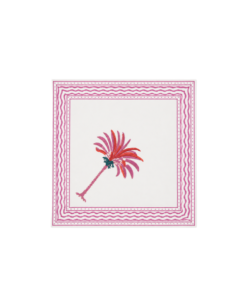 Baumwollserviette Palme Rosa, 4er Set