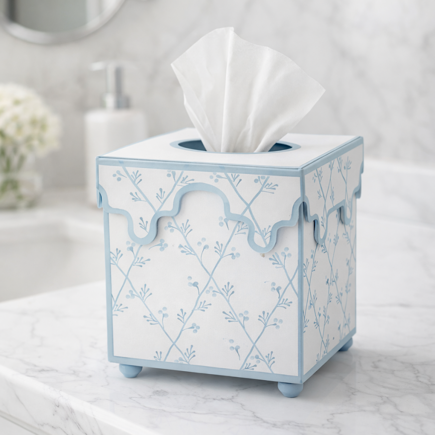 Tissue Box Blau-Weiß