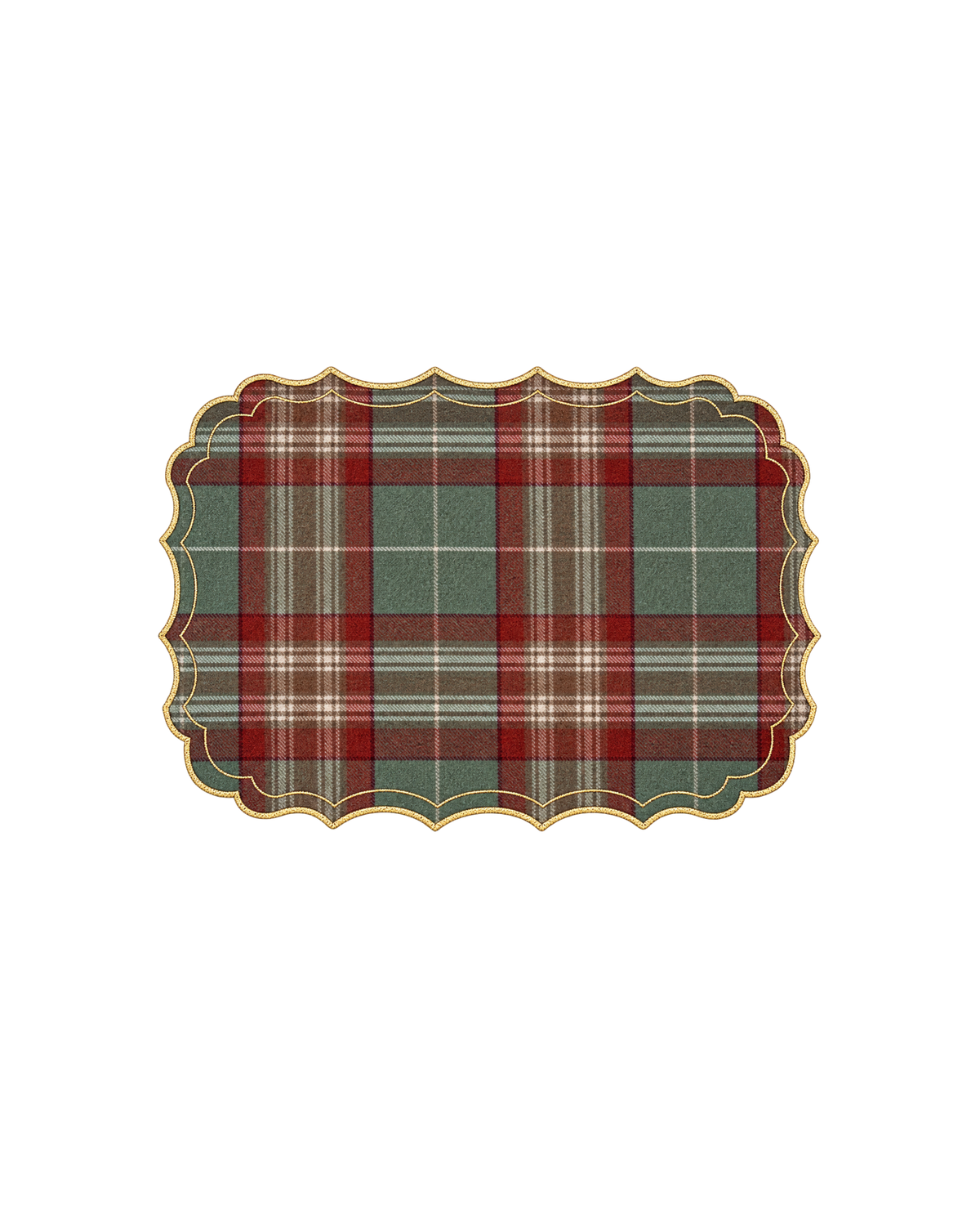 Tischset Tartan Wolle mit goldenem Rand, 2er Set