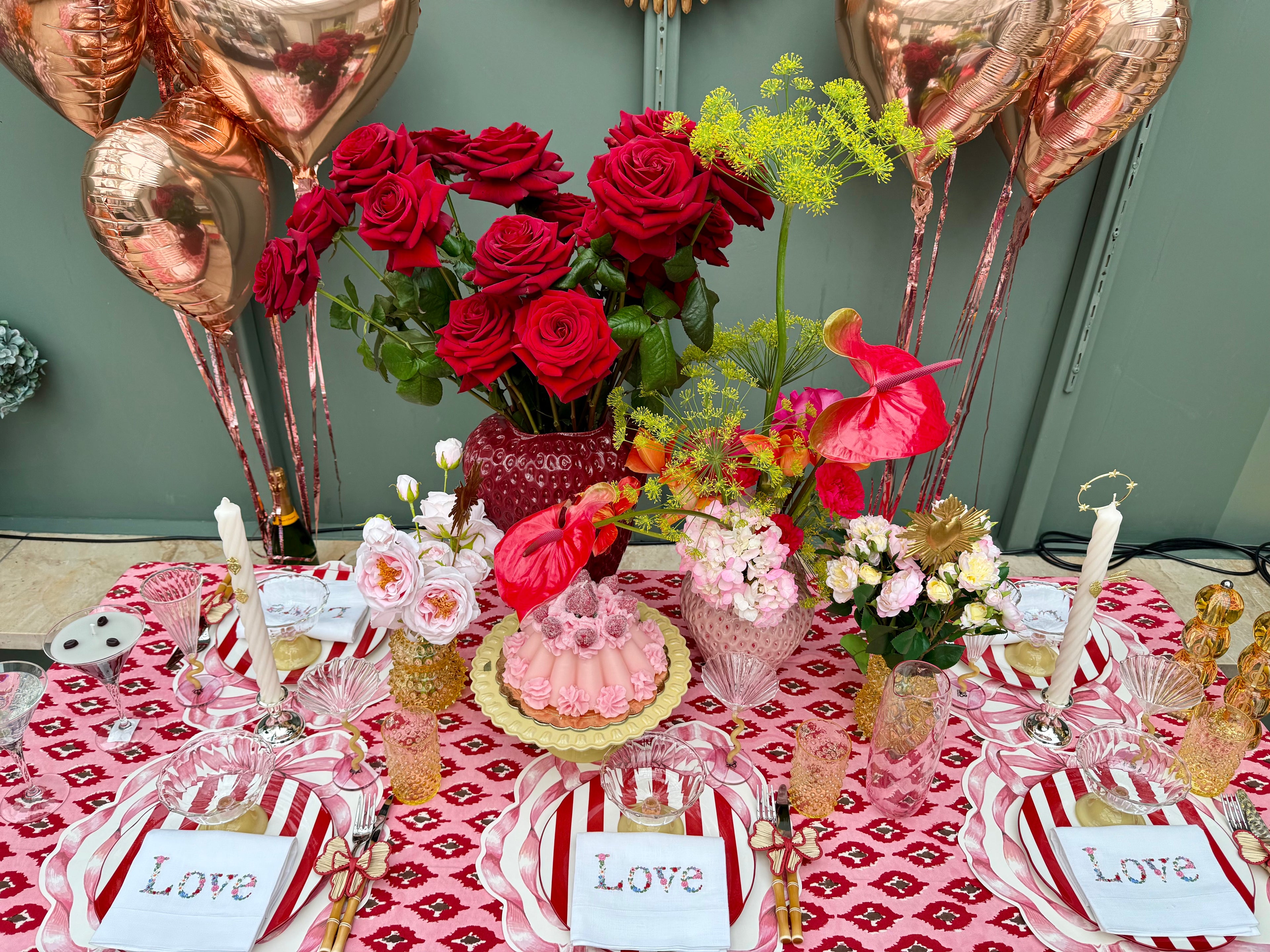 Borosilikatglas Dessertglas Rosa-Gelb, 2er Set