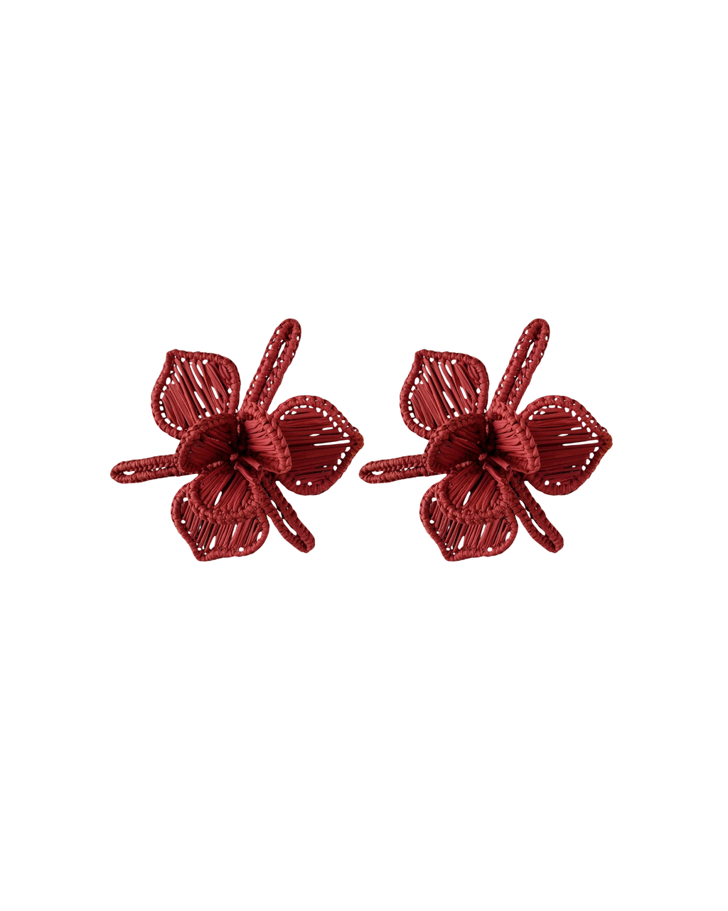 Serviettenring Orchidee Rot handgeflochten, 2er Set
