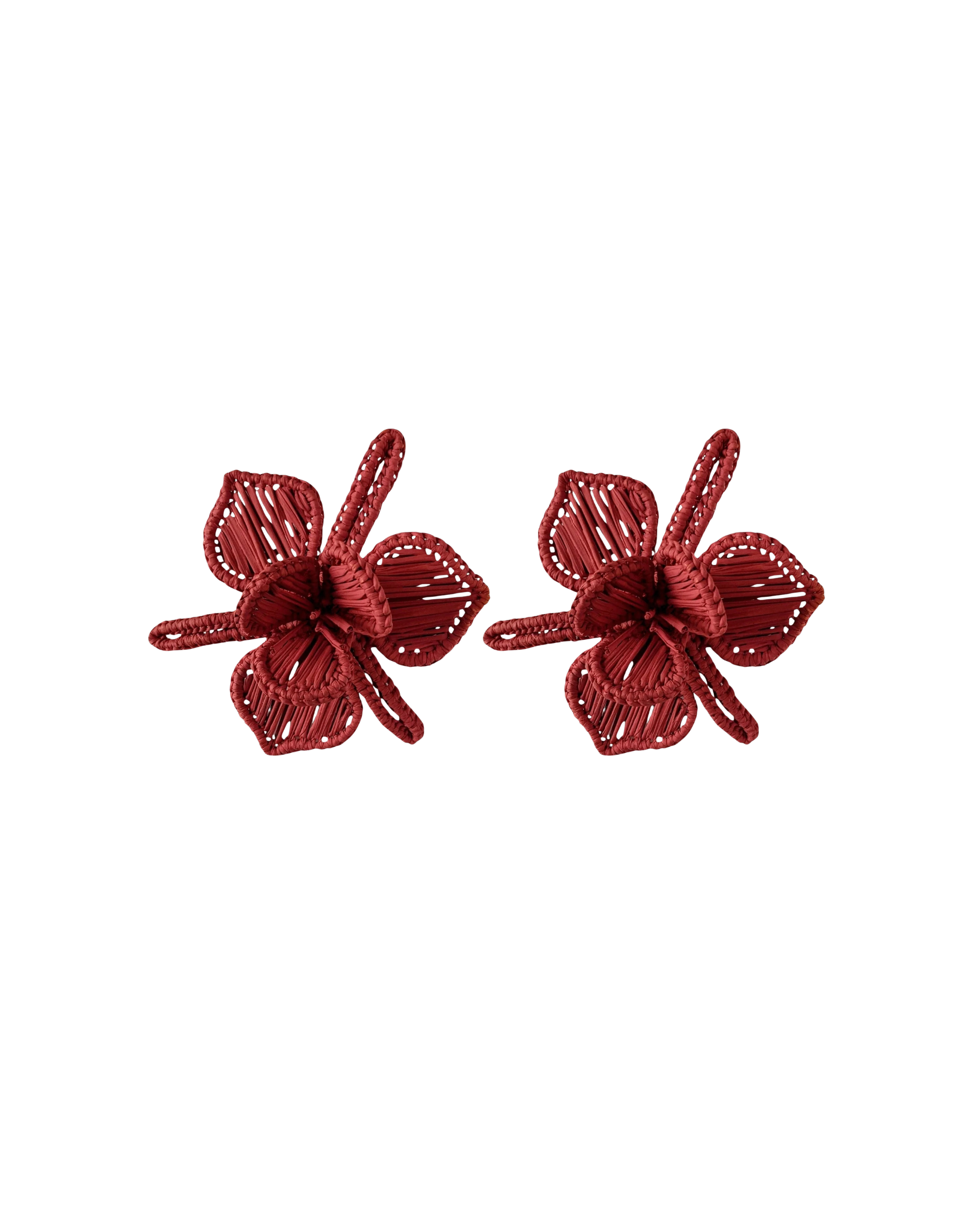 Serviettenring Orchidee Rot handgeflochten, 2er Set