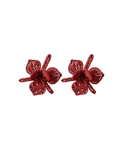 Serviettenring Orchidee Rot handgeflochten, 2er Set