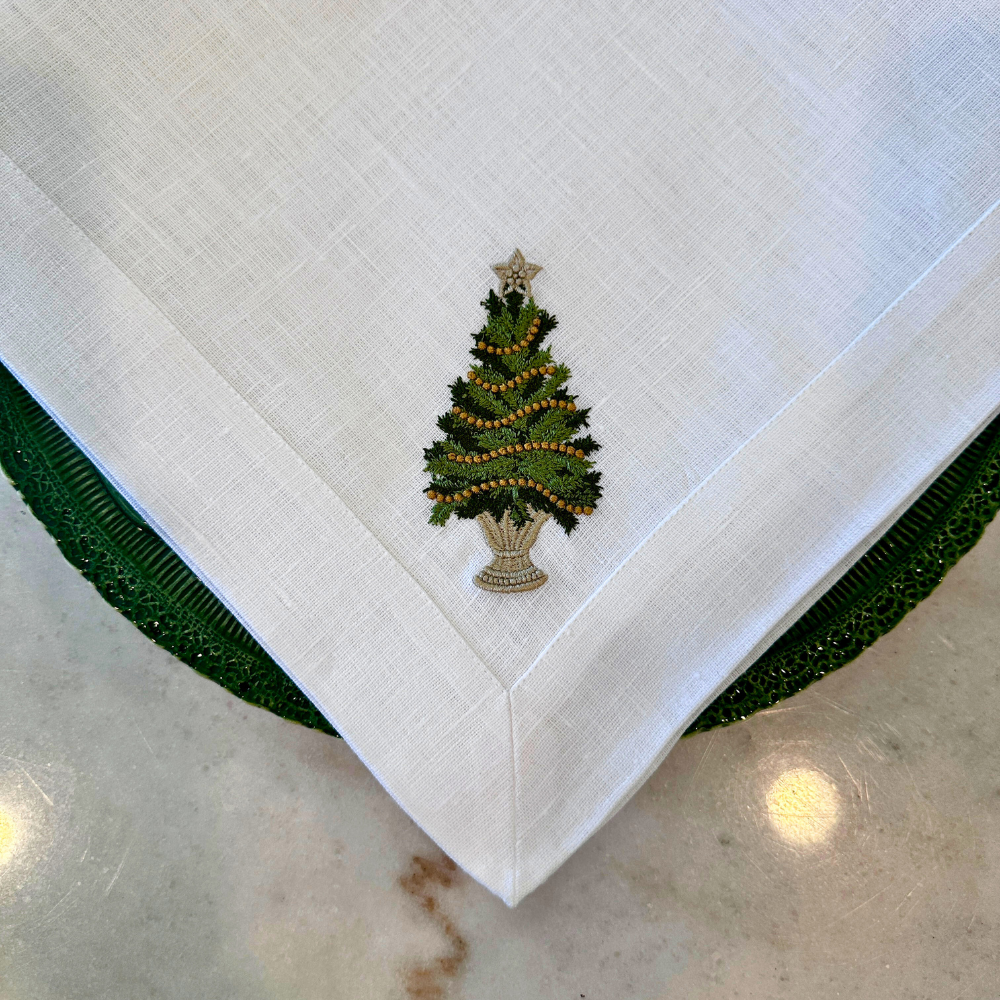 Christmas Tree Linen Napkin (Set of 4) v