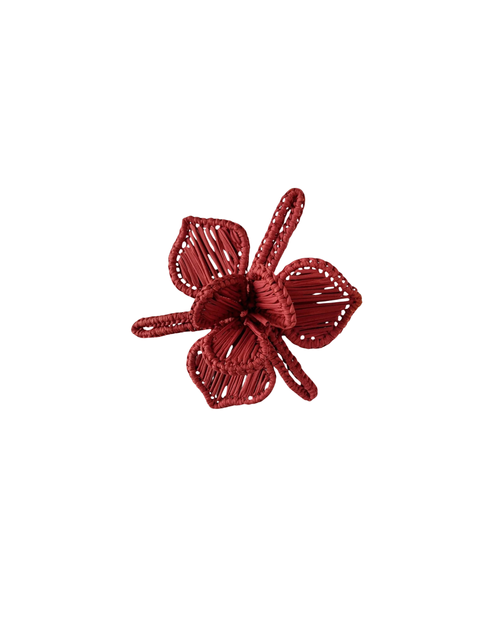 Serviettenring Orchidee Rot handgeflochten, 2er Set