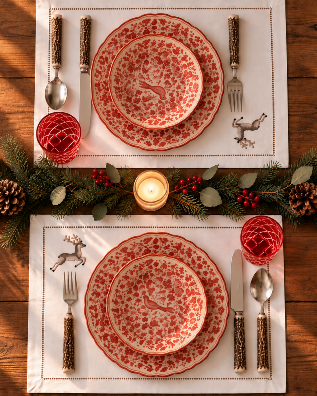 Tischset Hirsch Grau, 2er-Set