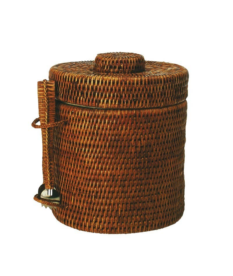 Rattan Eiskübel mit Zange