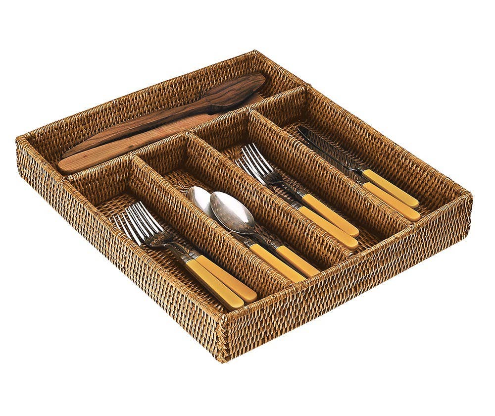 Besteckkasten Rattan