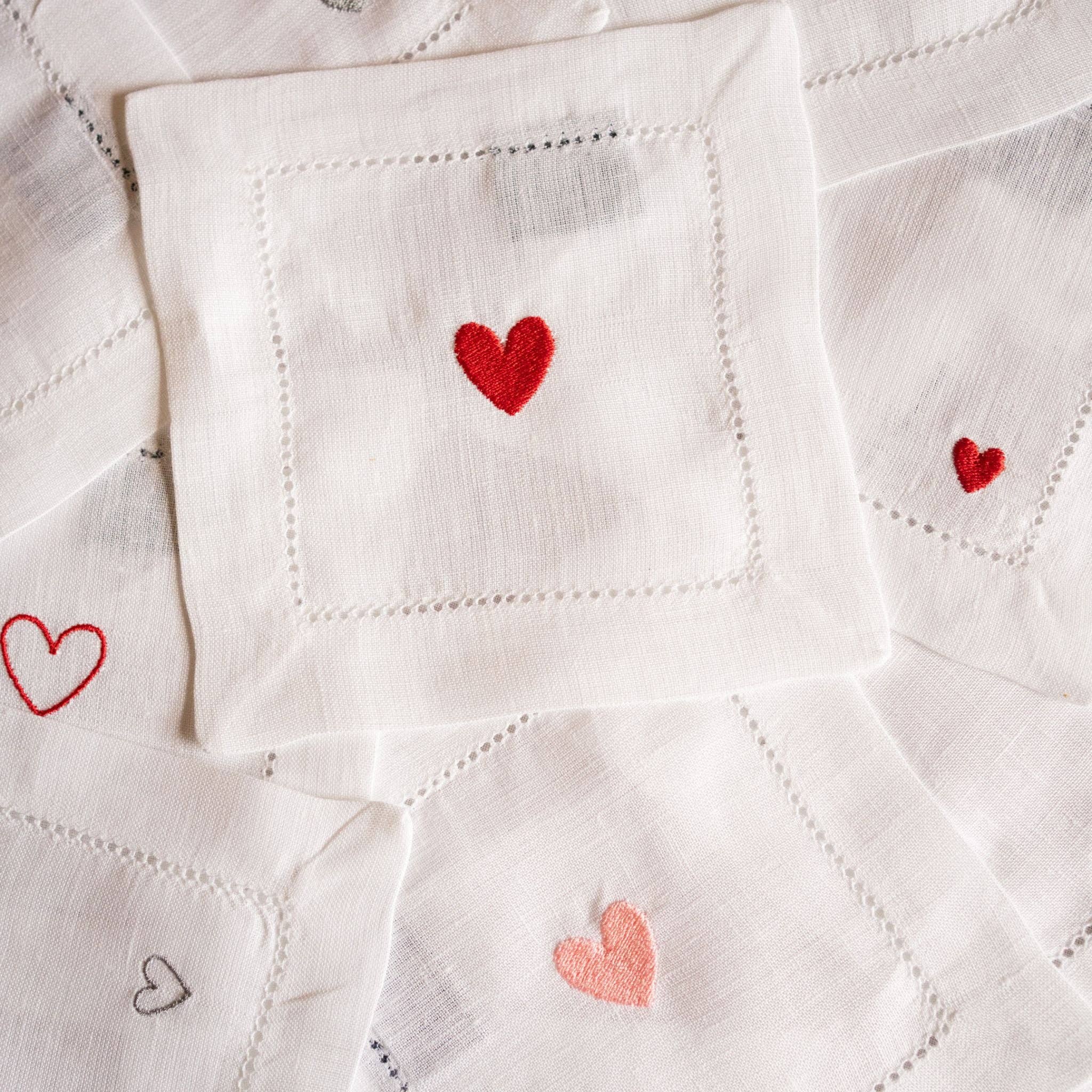 Cocktailserviette mit Herz 4er-Ser