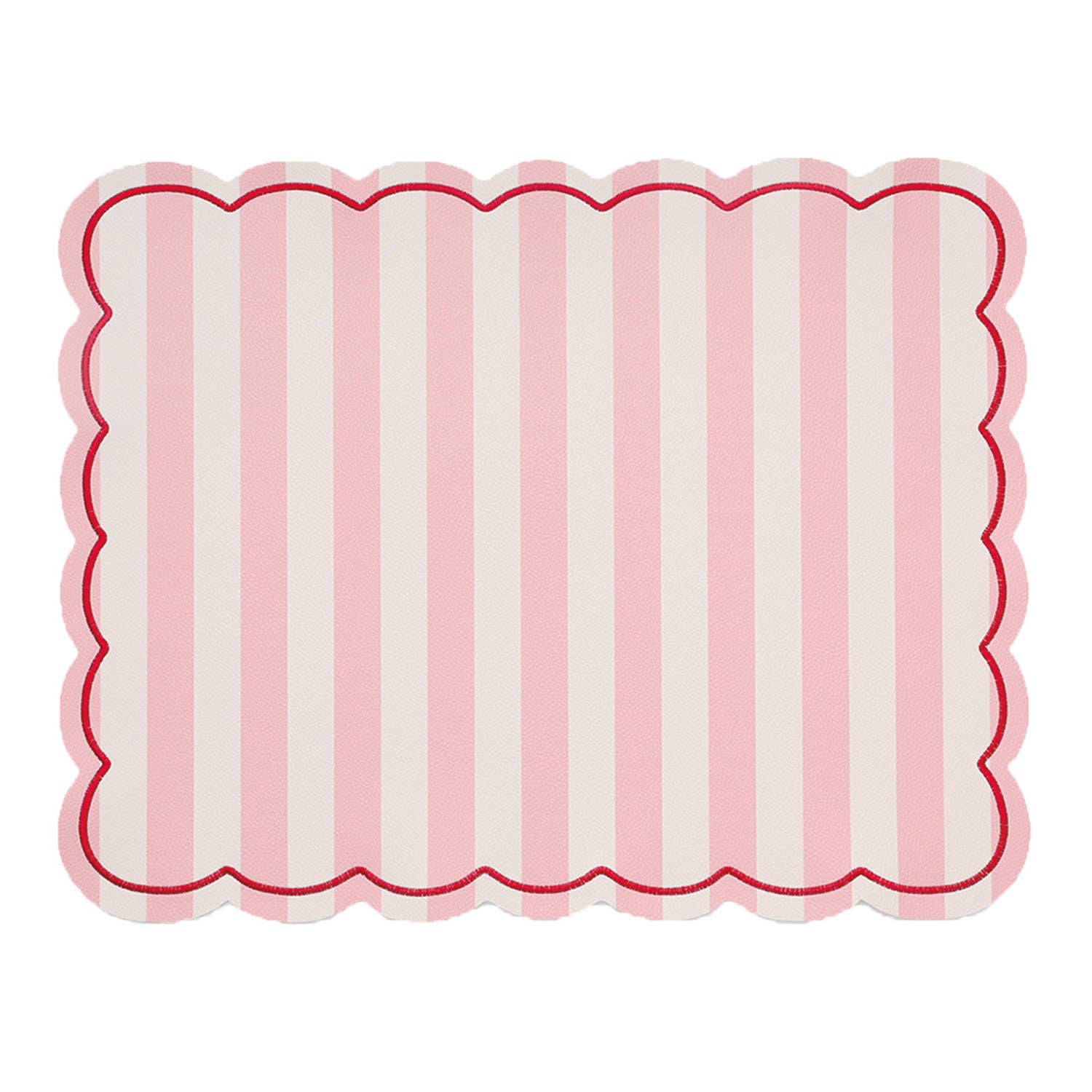 Rechteckiges Tischset „Roméo“ in Lederoptik – Rosa gestreift