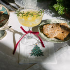 Cocktailserviette Weihnachtsbaum bestickt, 2er-Set