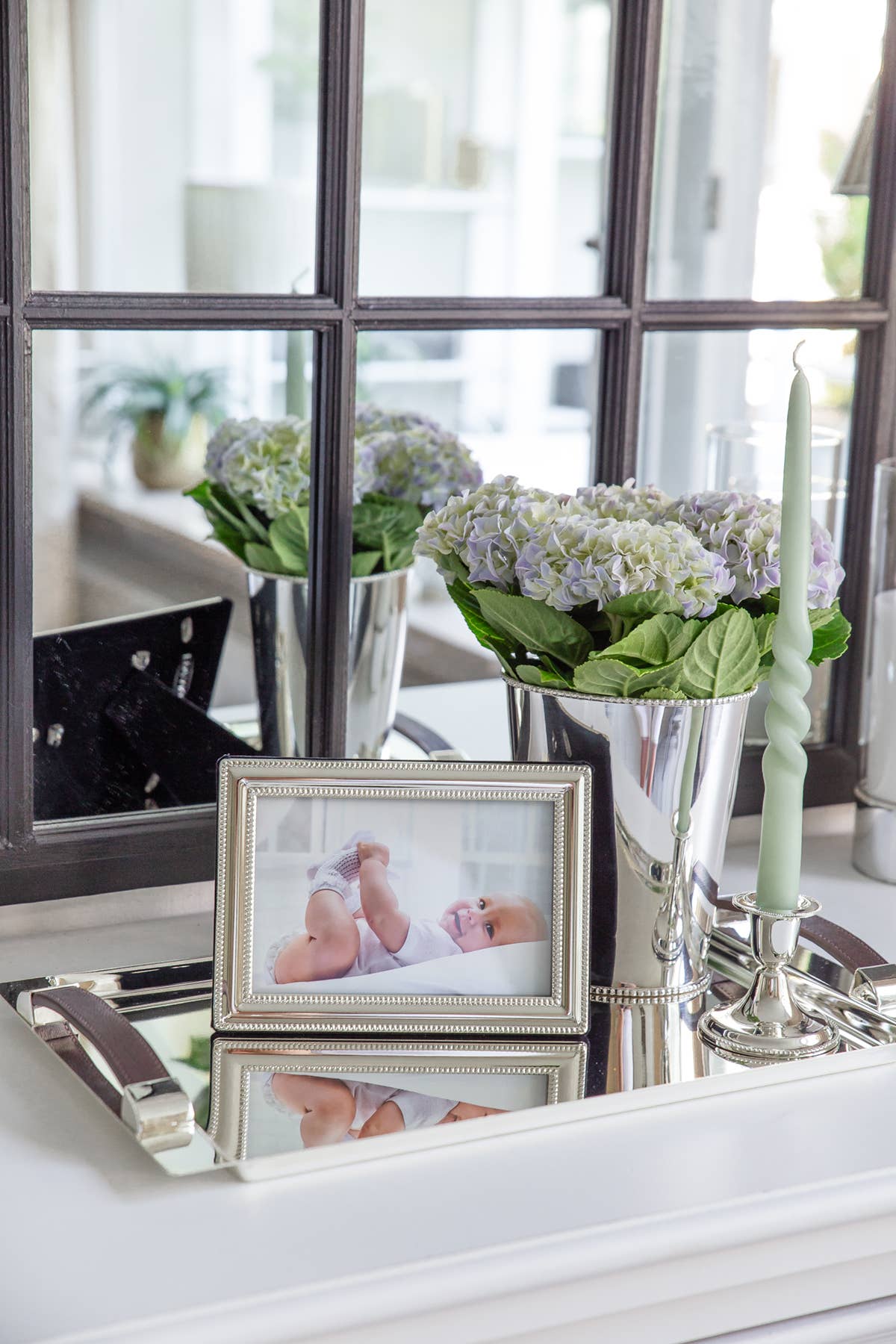 Silver-plated taper candle holder