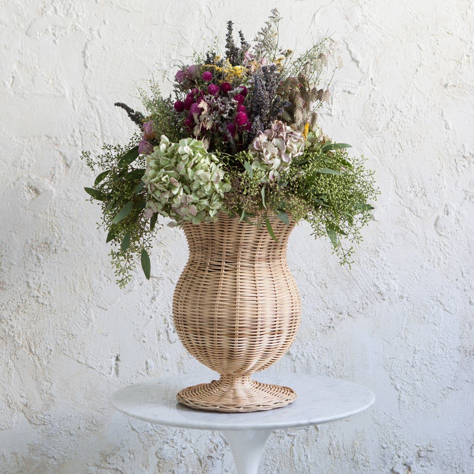 Handgeflochtene Rattanvase Olympia Medium