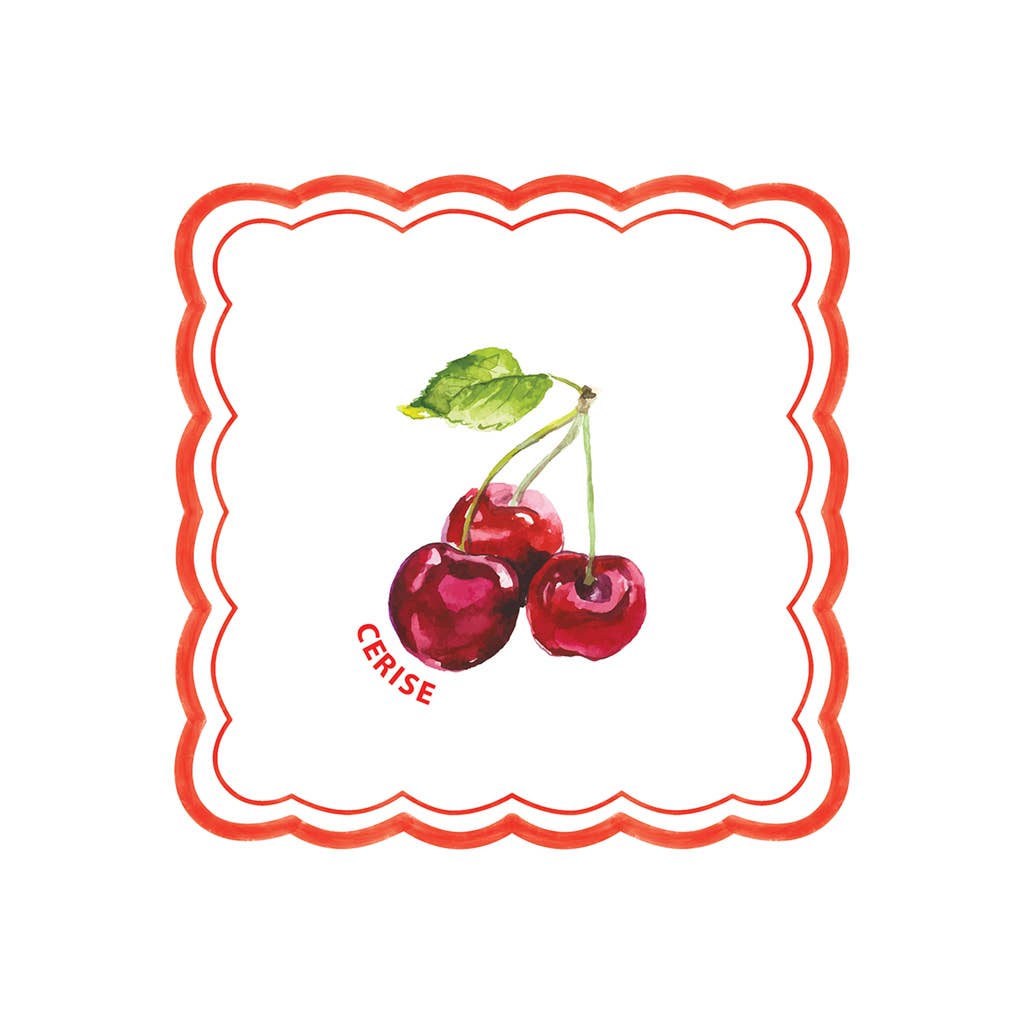 Papier Servietten Kirsch- und Feigenmotiv