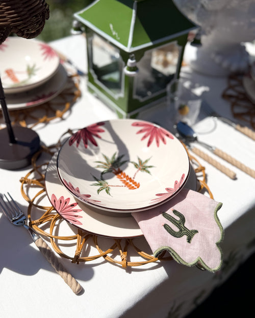 Rattan Tischset Twist Blume, 2er Set