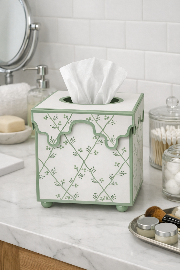 Tissue Box Grün-Weiß