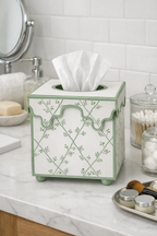 Tissue Box Green-White