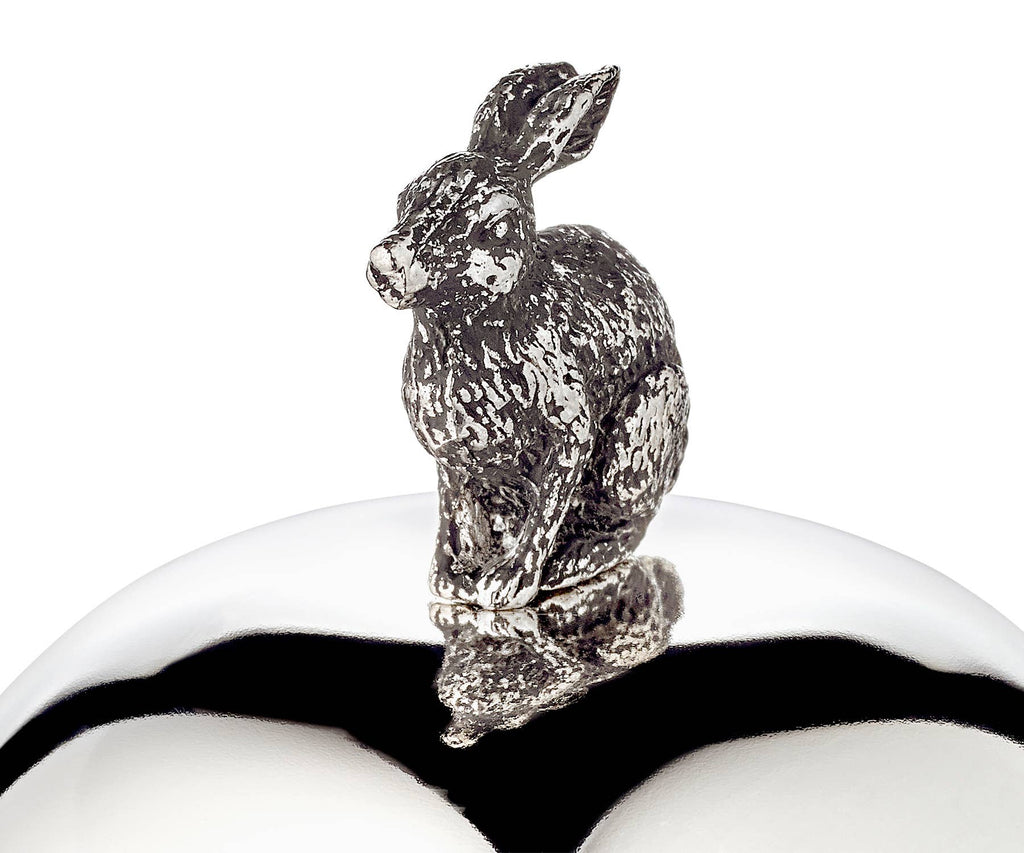 Aufbewahrungsdose Hase versilbert
