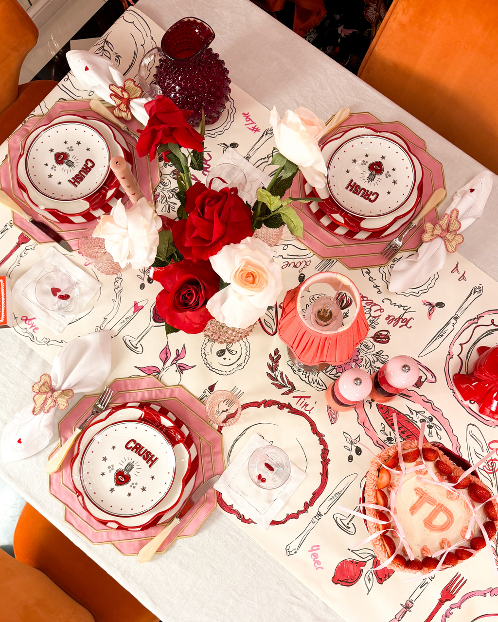 Leinenserviette mit Herz 2er-Pack