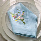 Leinenserviette Wildblumen – Detailansicht