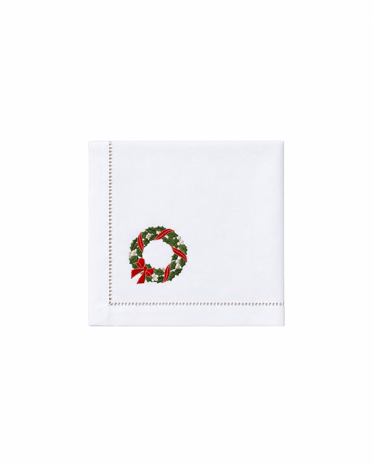 Serviette Kranz Rot-Weiß, 2er-Set