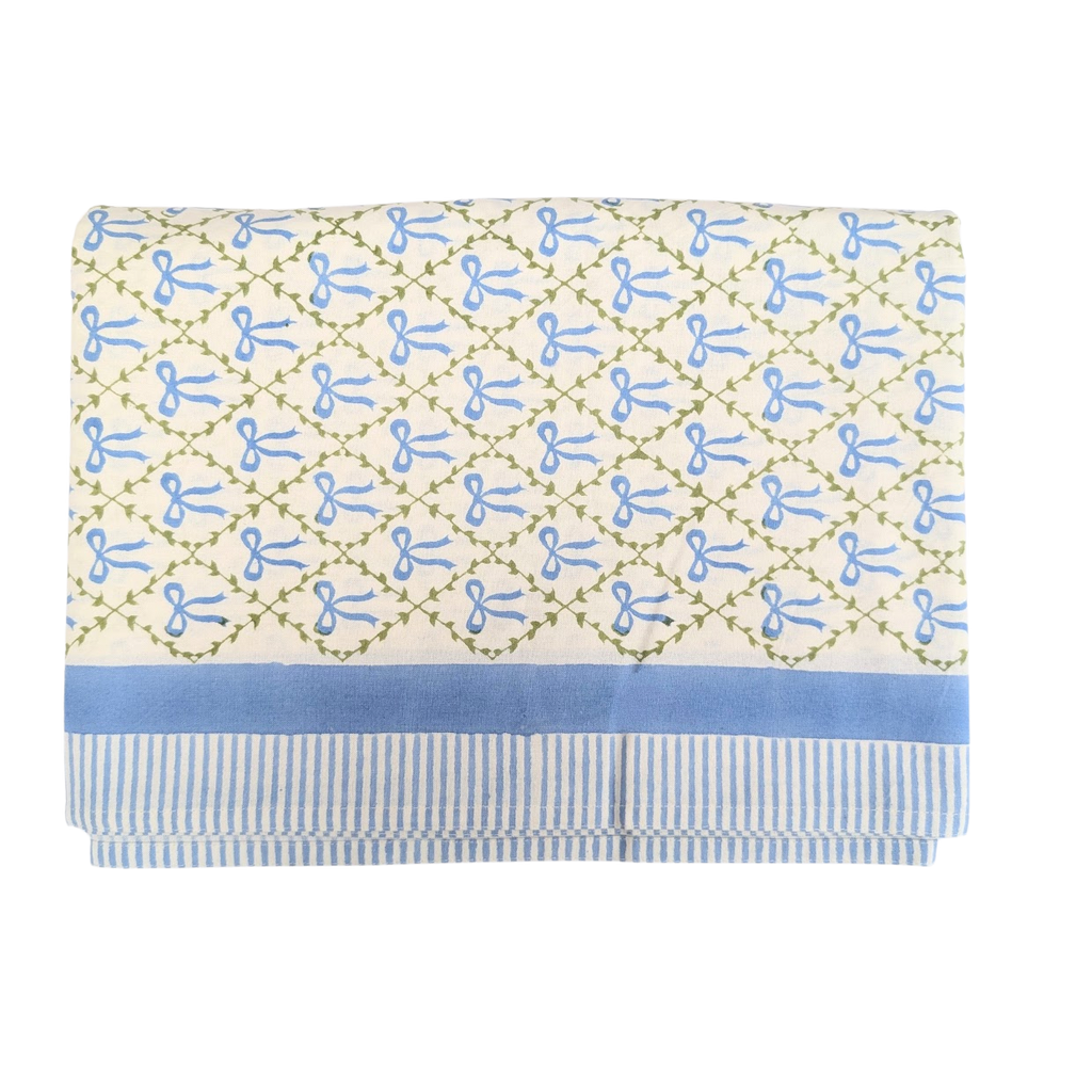 Elizabeth cotton tablecloth, blue | 150 × 220 cm