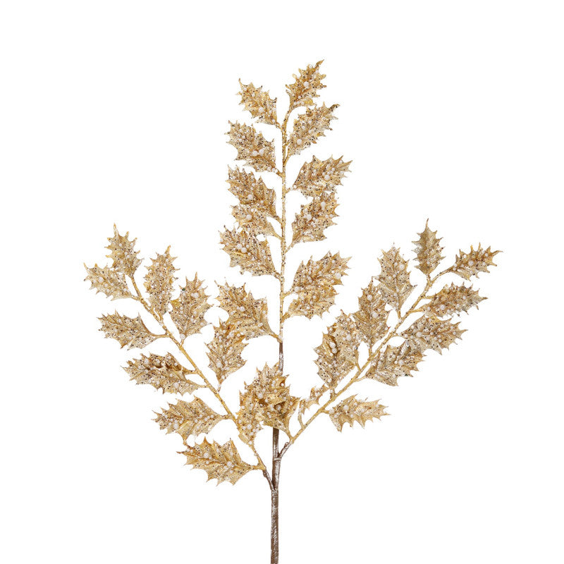 Goldener Zweig mit weißen Perlen