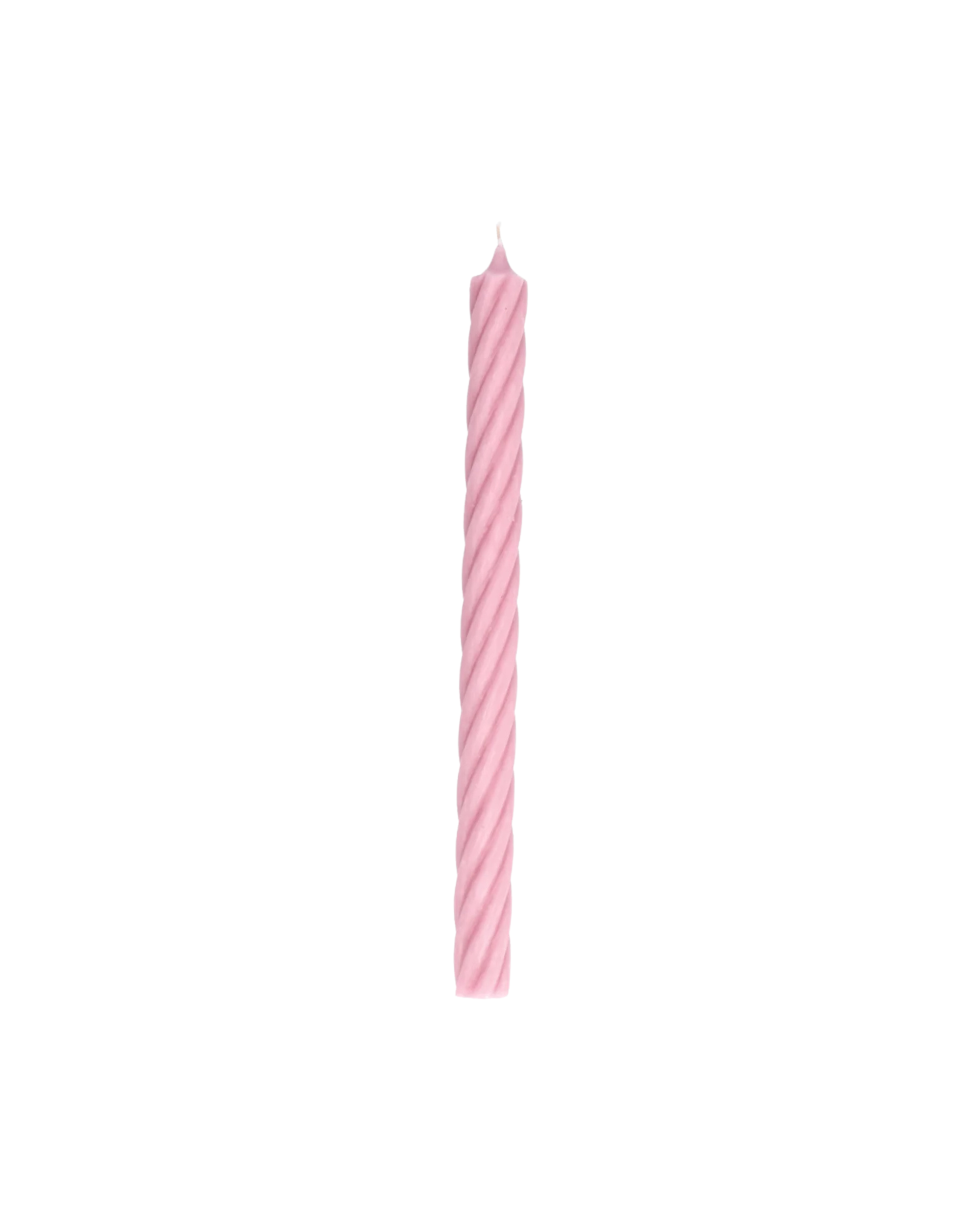 Twisted pink taper candle