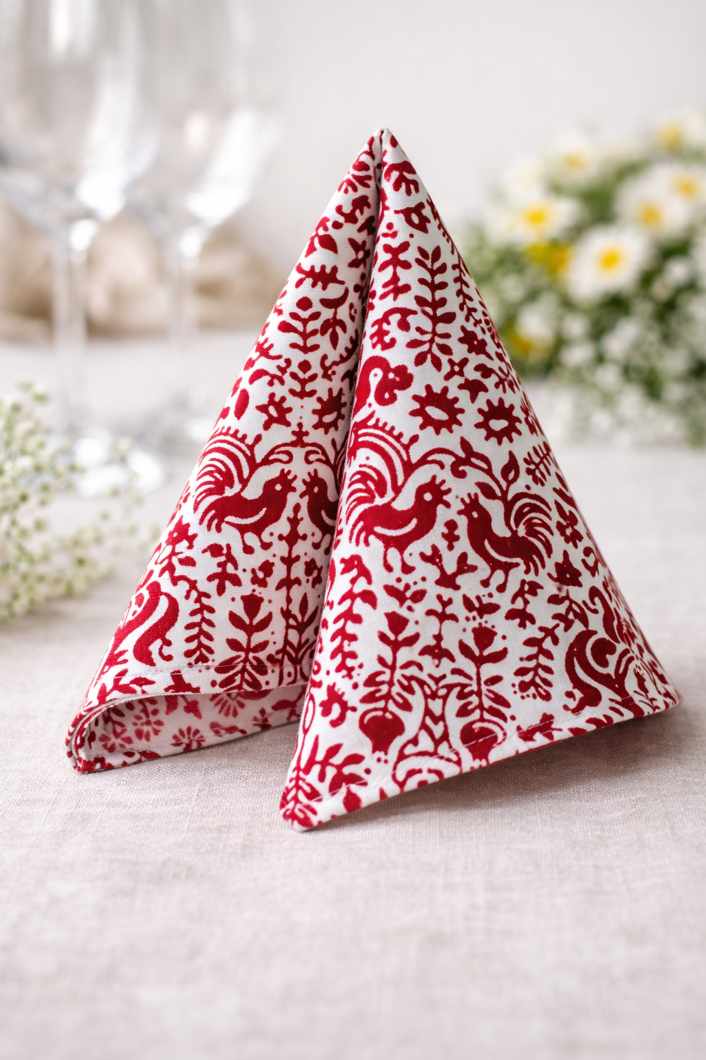 Napkins Red Winter Print (set of 4)