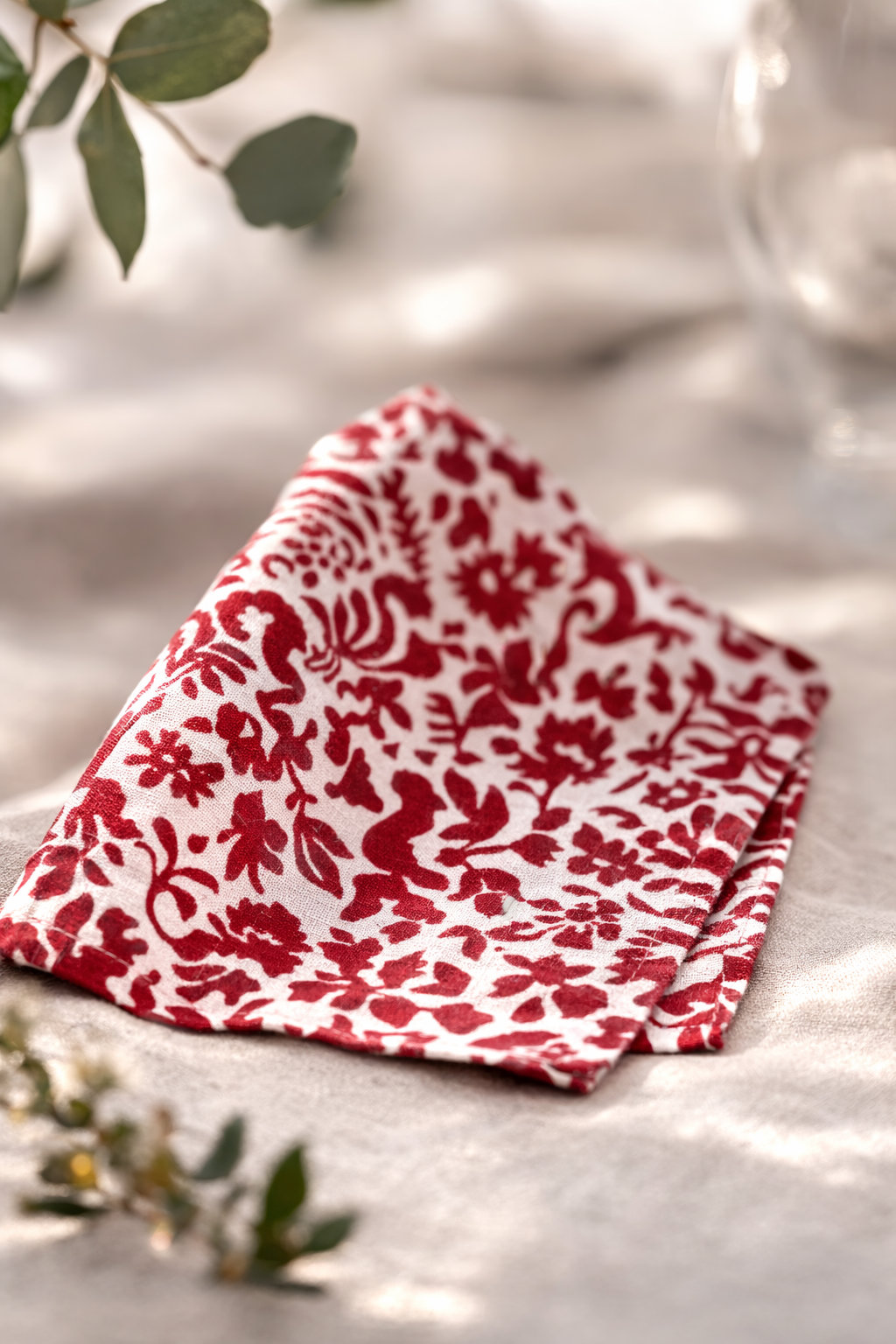Napkins Red Winter Print (set of 4)