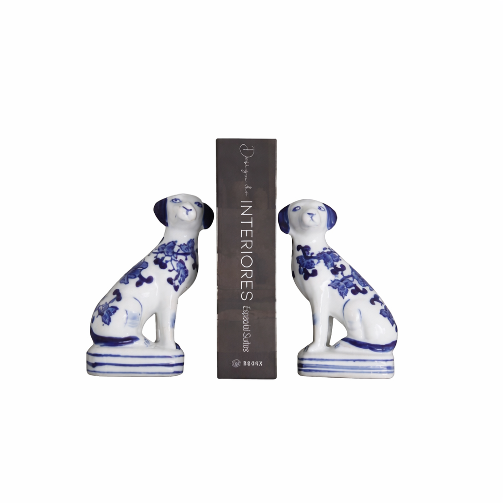 Porzellan Hunde, 2er Set