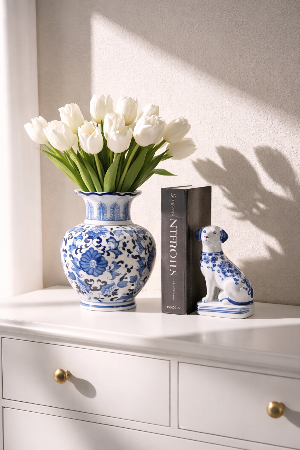 Porzellan Vase Chinoiserie Blau-Weiß