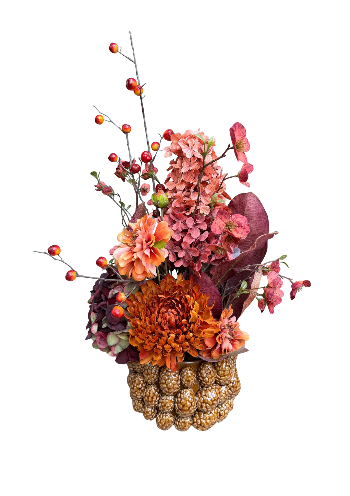 Autumn Arrangement in Pinecone Vase