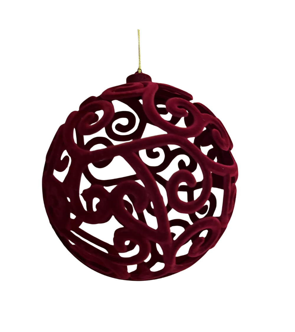 Weihnachtskugel Samt Bordeaux