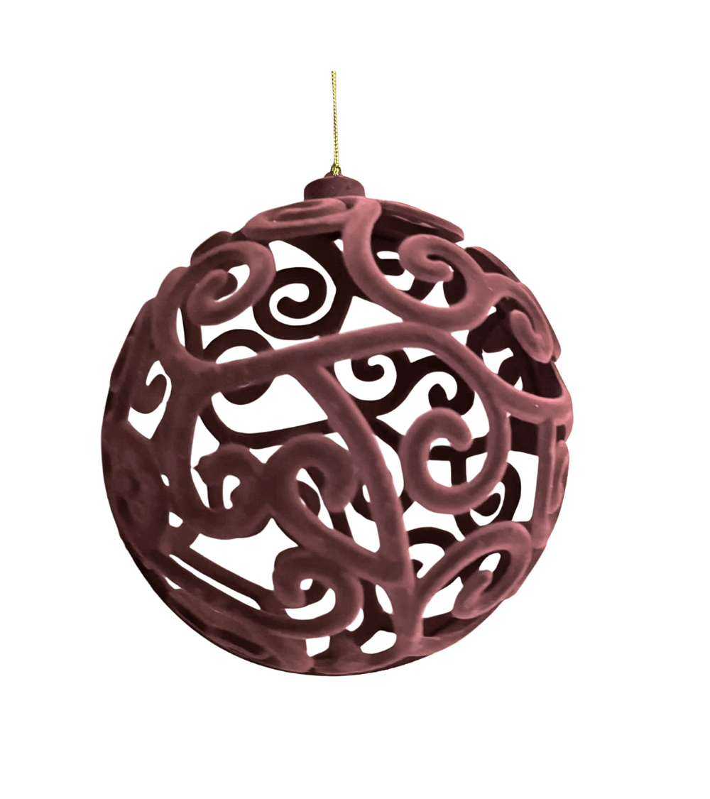 Weihnachtskugel Samt Altrosa