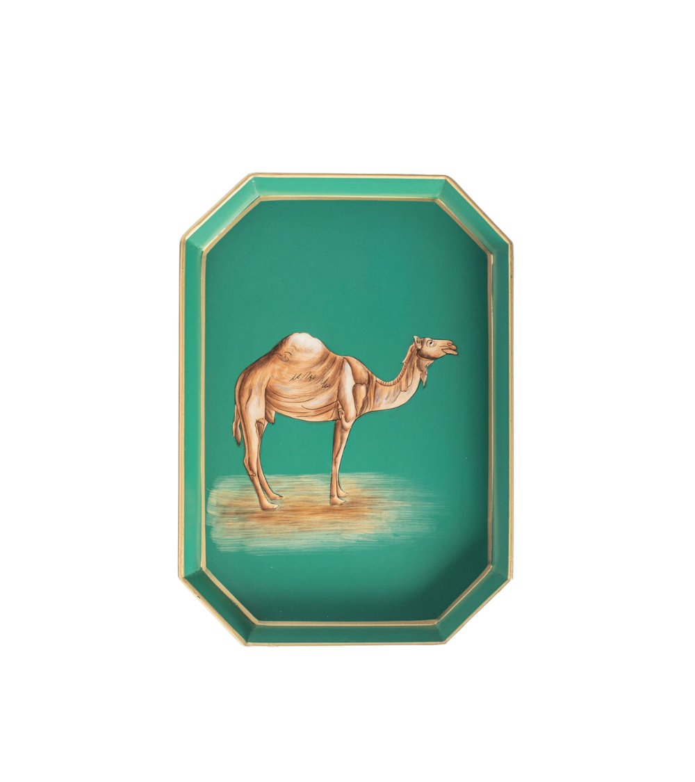 Handbemaltes Eisentablett Kamel
