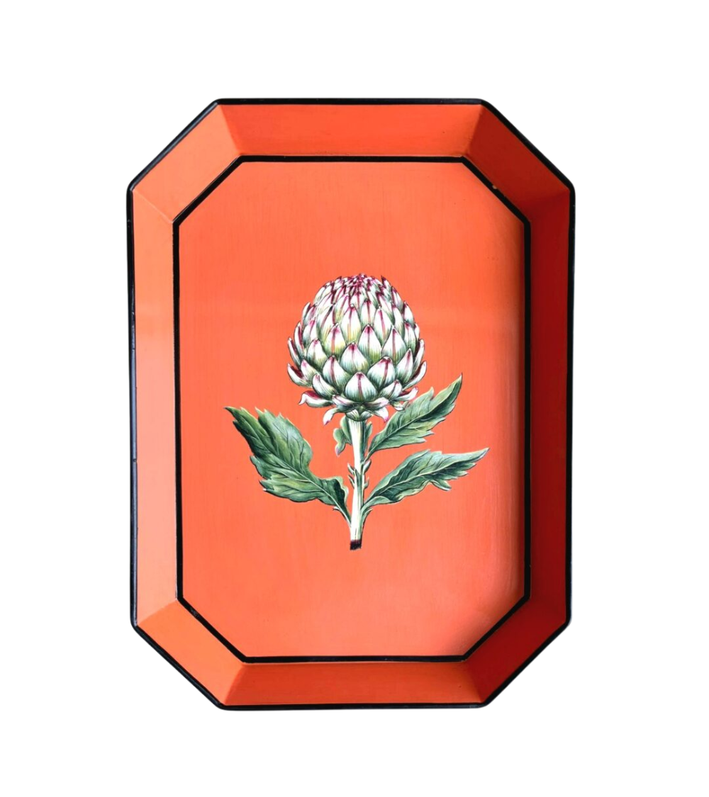 Handbemaltes Eisentablett "Artischocke"