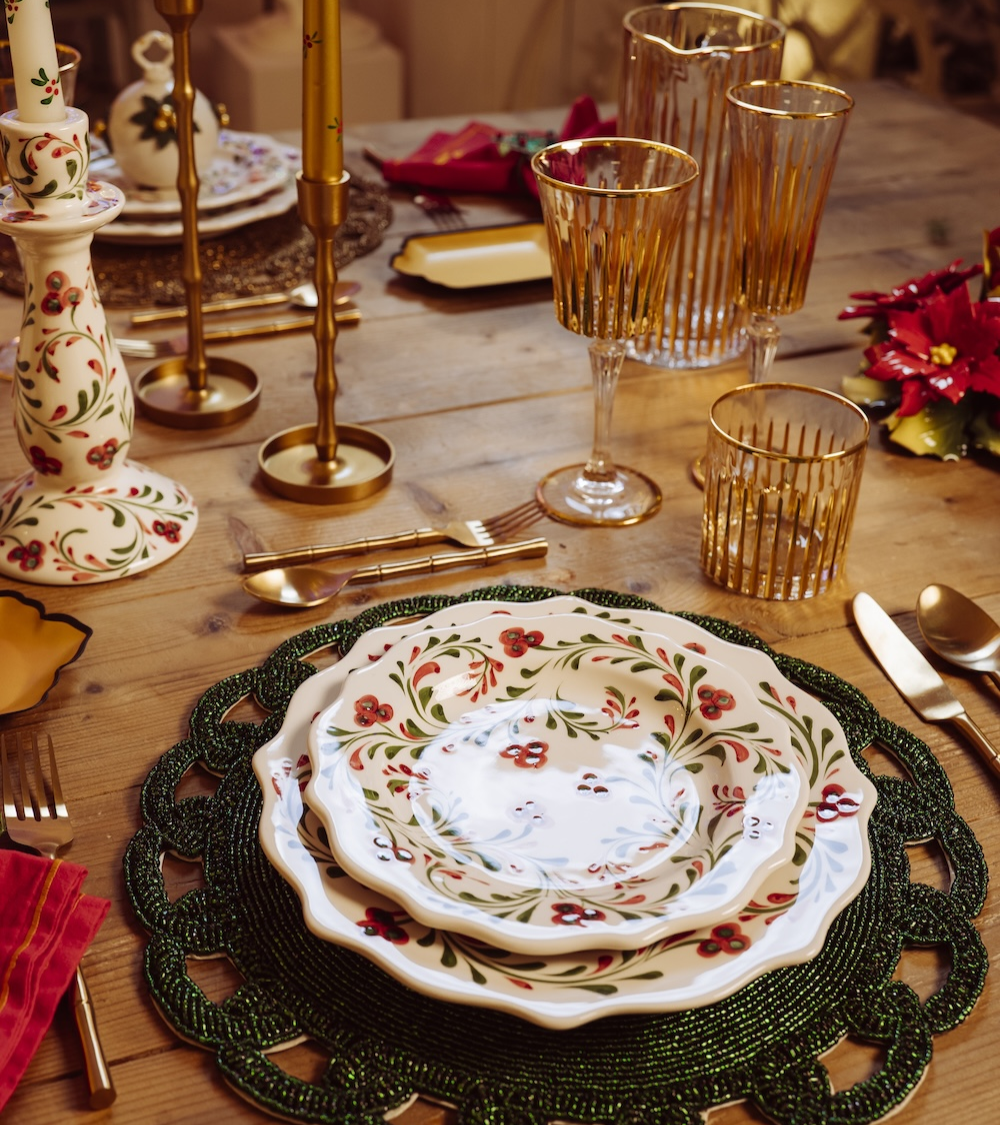 Handbemalter Keramikteller "Floral" (Ø 21 cm)