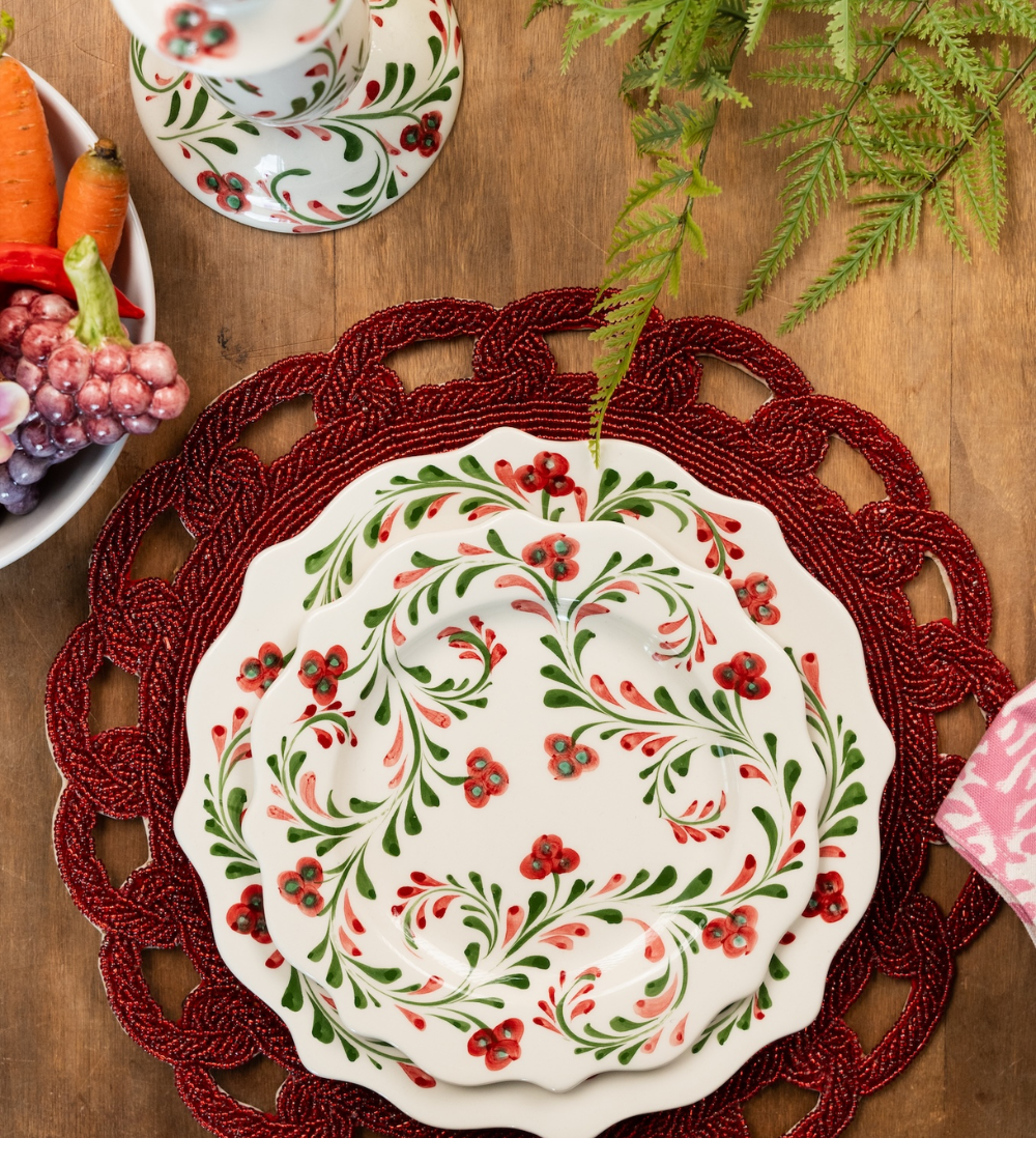 Handbemalter Keramikteller "Floral" (Ø 26 cm)