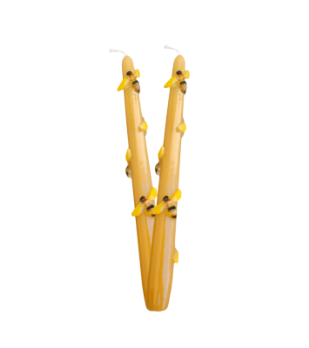 Bee taper candle (set of 2)