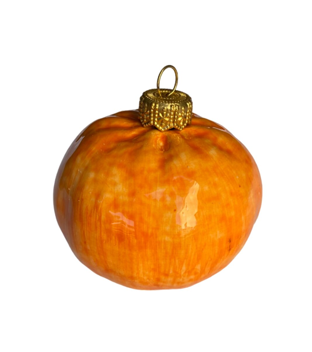 Keramik Weihnachtskugel "Kürbis"